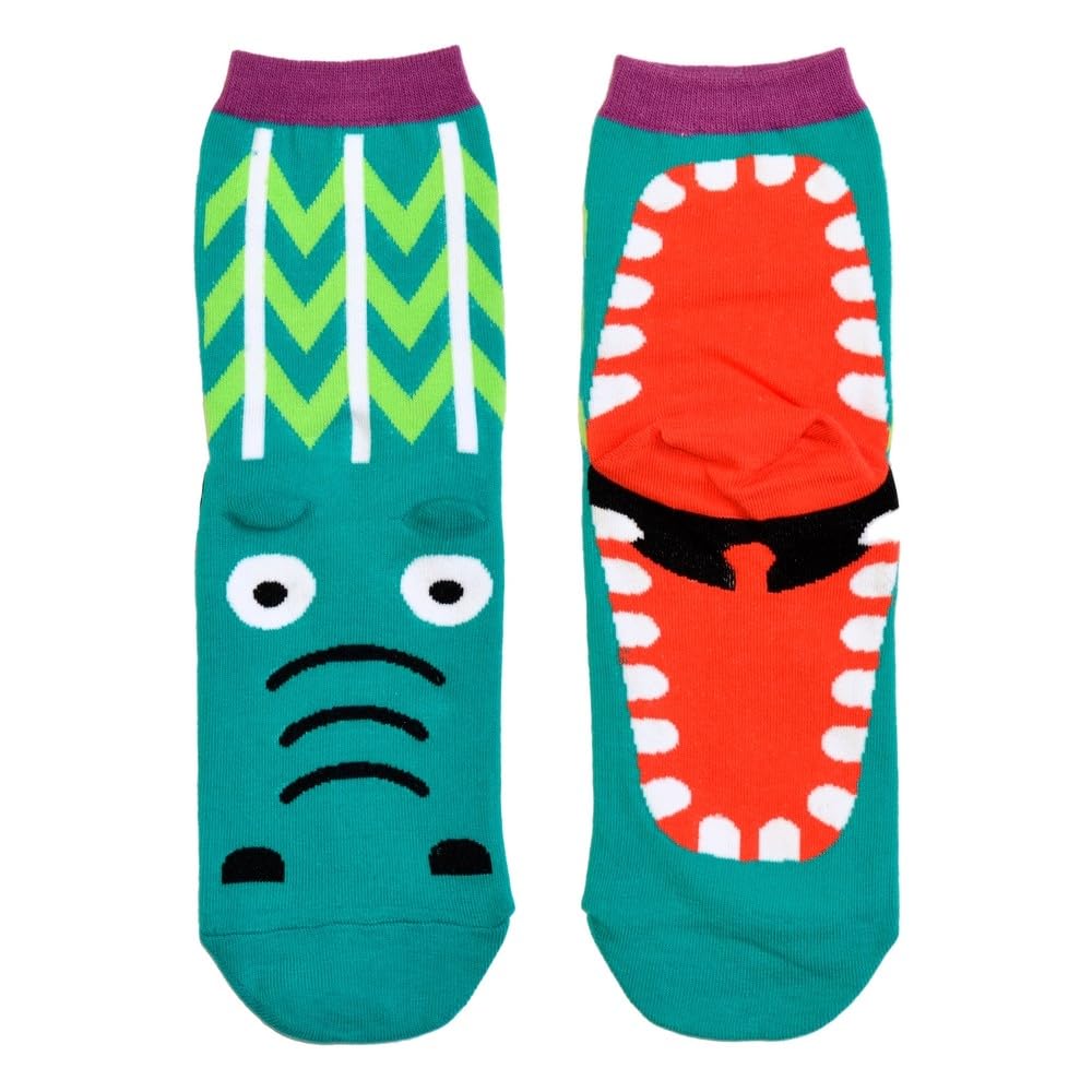 Joe Cool Unisex Blue Socks Cotton & Spandex Fairytale Creatures Crocodile Teal