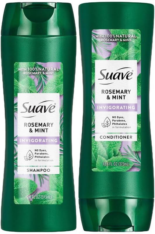 Rosemary & Mint Shampoo and Conditioner, Invigorating – Frizz Control, Soft, Shiny Hair Products for Women & Men, 12.6 Oz Ea