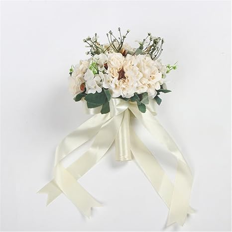 Amazon Gannbarou ウエディングブーケ 結婚式造花 前撮り道具 プレゼント 造花 花束 ブライダルフラワー 結婚式 二次会 撮影 にも ブライダル フラワー 花嫁ブーケ 誕生日 プレゼント 結婚記念日 披露宴 造花 オンライン通販