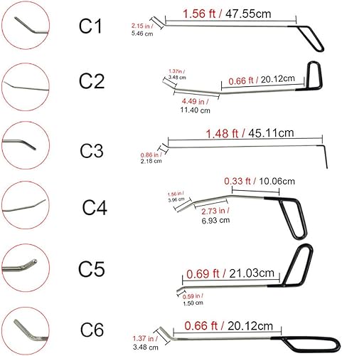 Miniatura 4 de Equipo de herramientas para reparación de abolladuras PDR Rod Tool para daños por granizo martillo extractor mecánico de pegamento para reparación