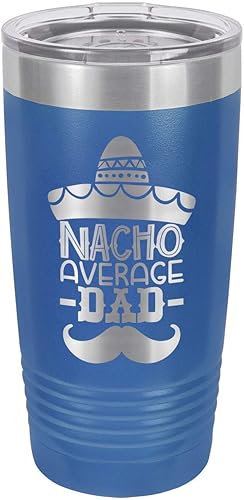 NACHO AVERAGE DAD BLUE Vaso de bebida de 20 onzas con pajita  Taza de viaje grabada con láser  Comparar con Yeti Rambler  Idea de regalo papá para disponible en Yaxa Peru