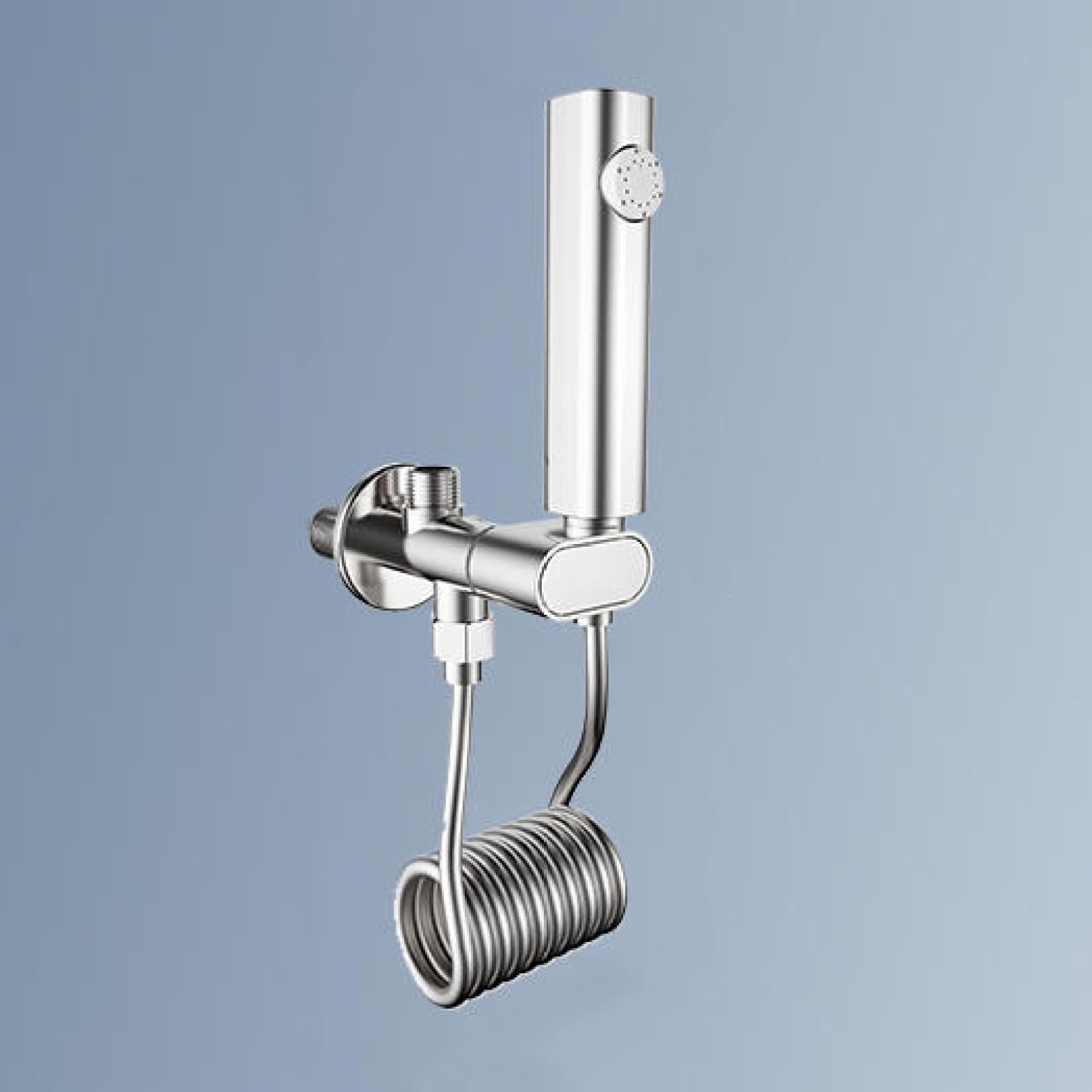 Doccetta Bidet per WC Cromato Kit Idroscopino WC In Ottone Montaggio A Parete G1/2 Doppia Uscita | con Tubo Adatto per L'Igiene personale E La Pulizia Degli Animali Domestici