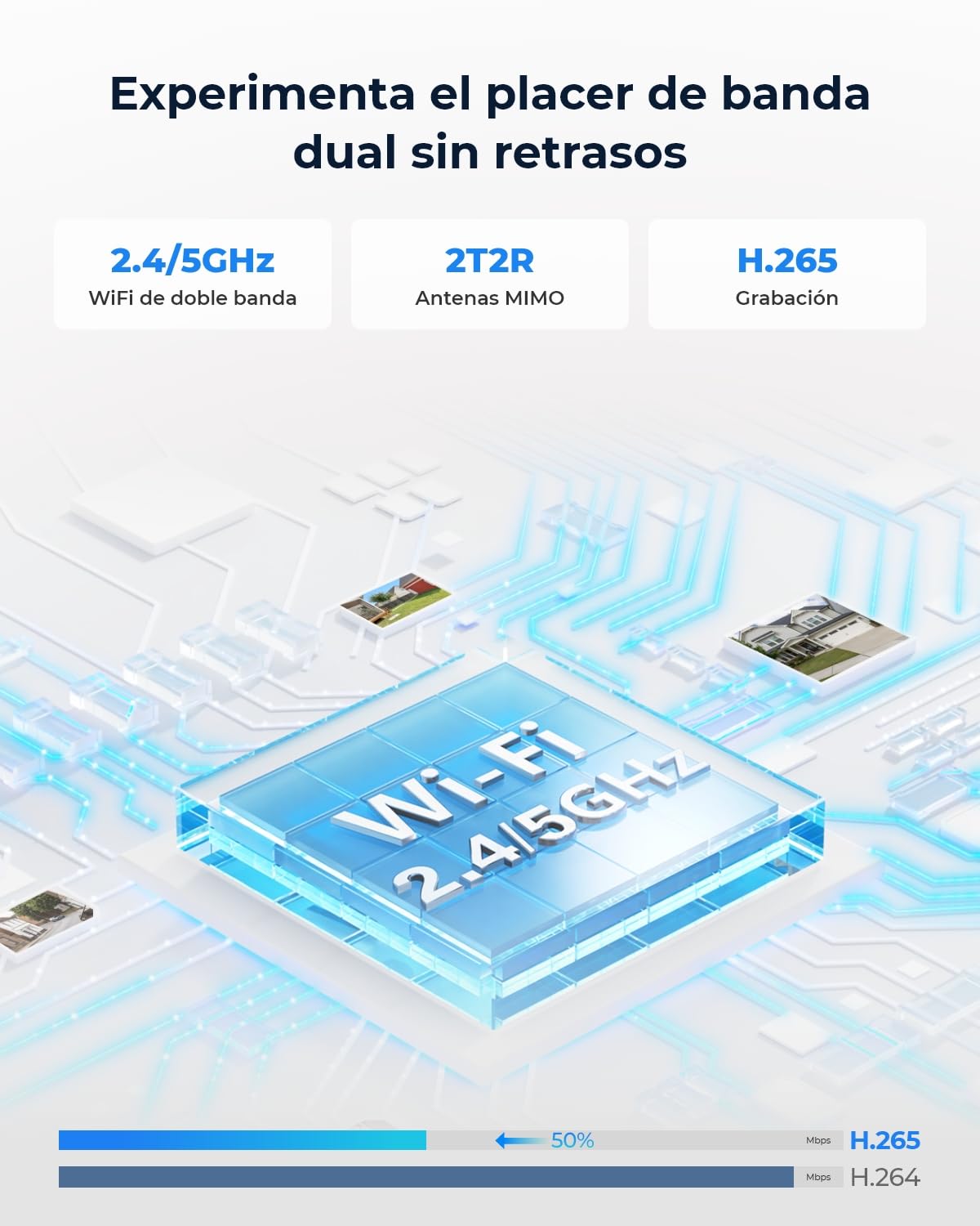 Reolink Camara Vigilancia WiFi Exterior 4K Antivandálica, RLC-840WA | Visión Nocturna Color, WiFi 2,4/5GHz, Detección Personas/Vehículos/Animales, Audio 2 Vías, Sin PT, Impermeable IP67