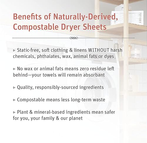 Miniatura 4 de Grab Green Stoneworks - Hojas para secadora, 160 hojas, aroma a hoja de olivo, a base de plantas y minerales, suaviza las telas, reduce la