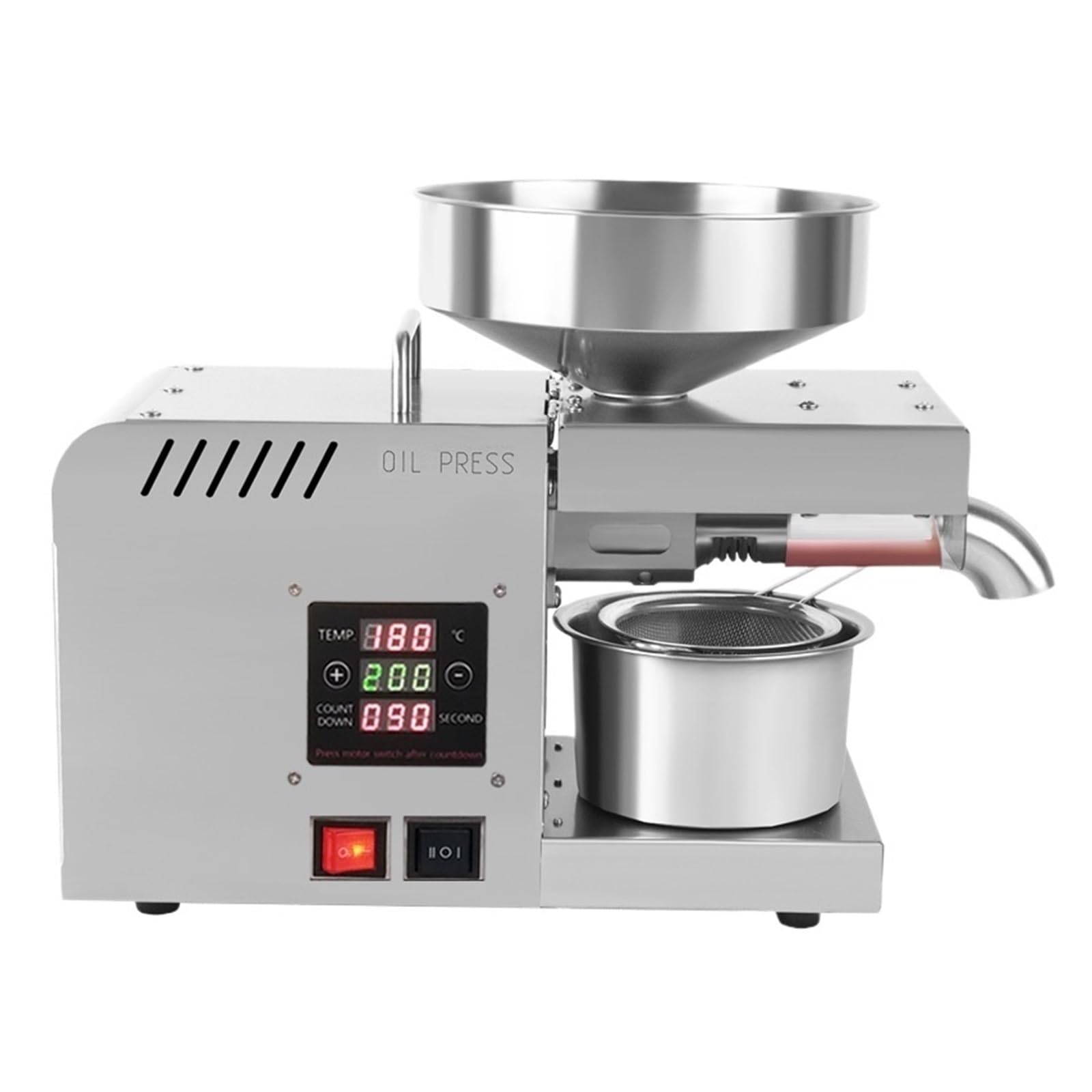 HCZKIUJY Stainless Steel Oil Press Intelligent Automatic Temperature Control Panel Peanut Sunflower Seed Kernel Olive Intelligent Temperature Control