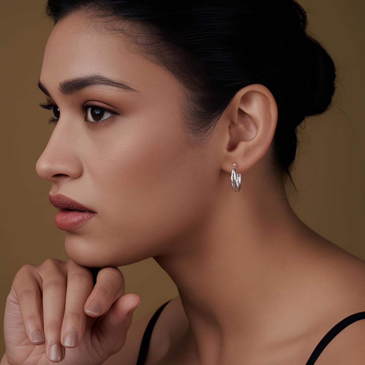 Charmsy 925 Sterling Silver Hoop Earrings for Women | Classic Round Twisted Italian Double Layered Click-Top Earring Hoops - Image 2