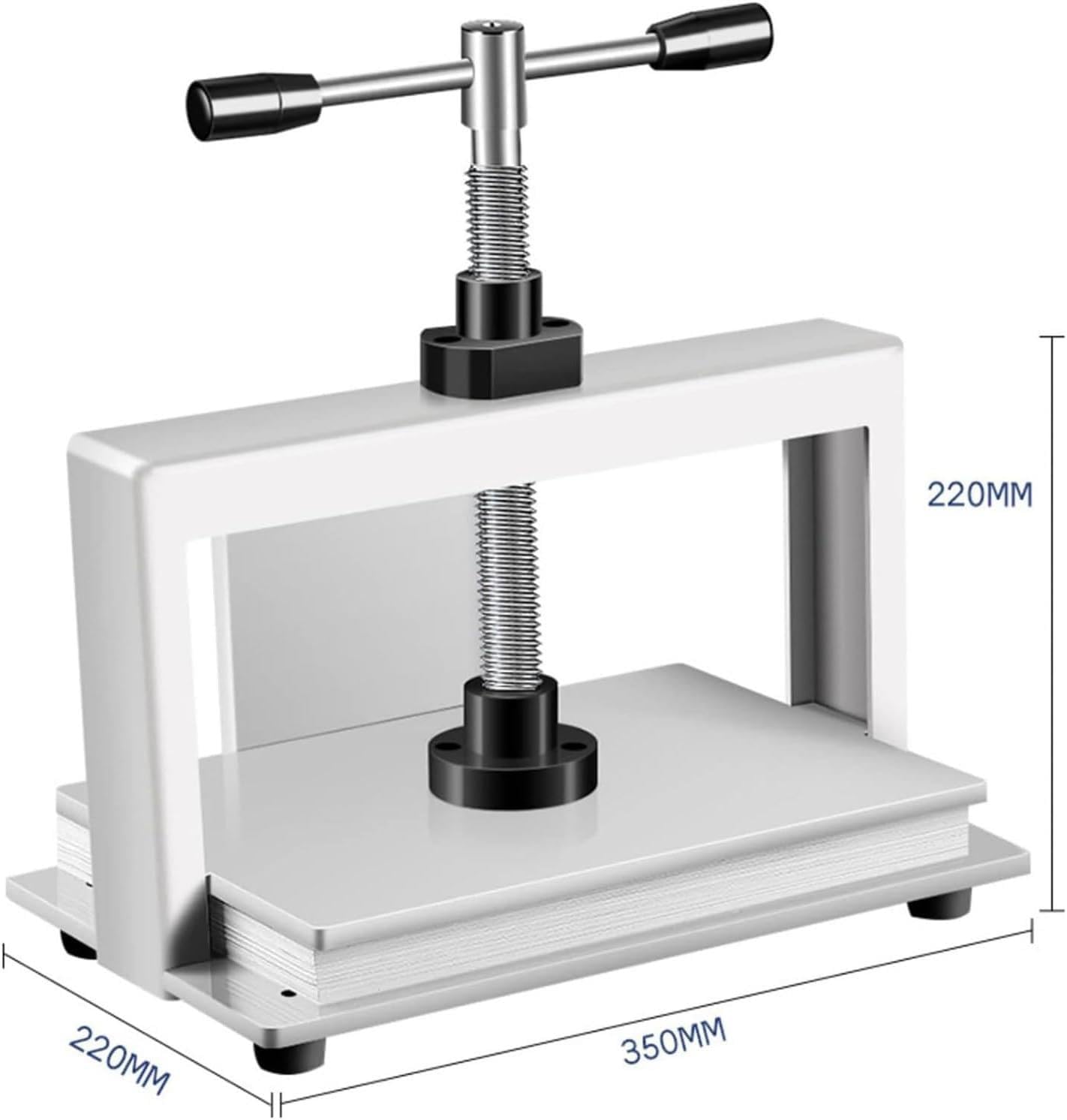 Pressa per carta a base piatta, raccoglitore resistente a doppia barra, per appiattire ricevute per uso domestico e ufficio (A4)