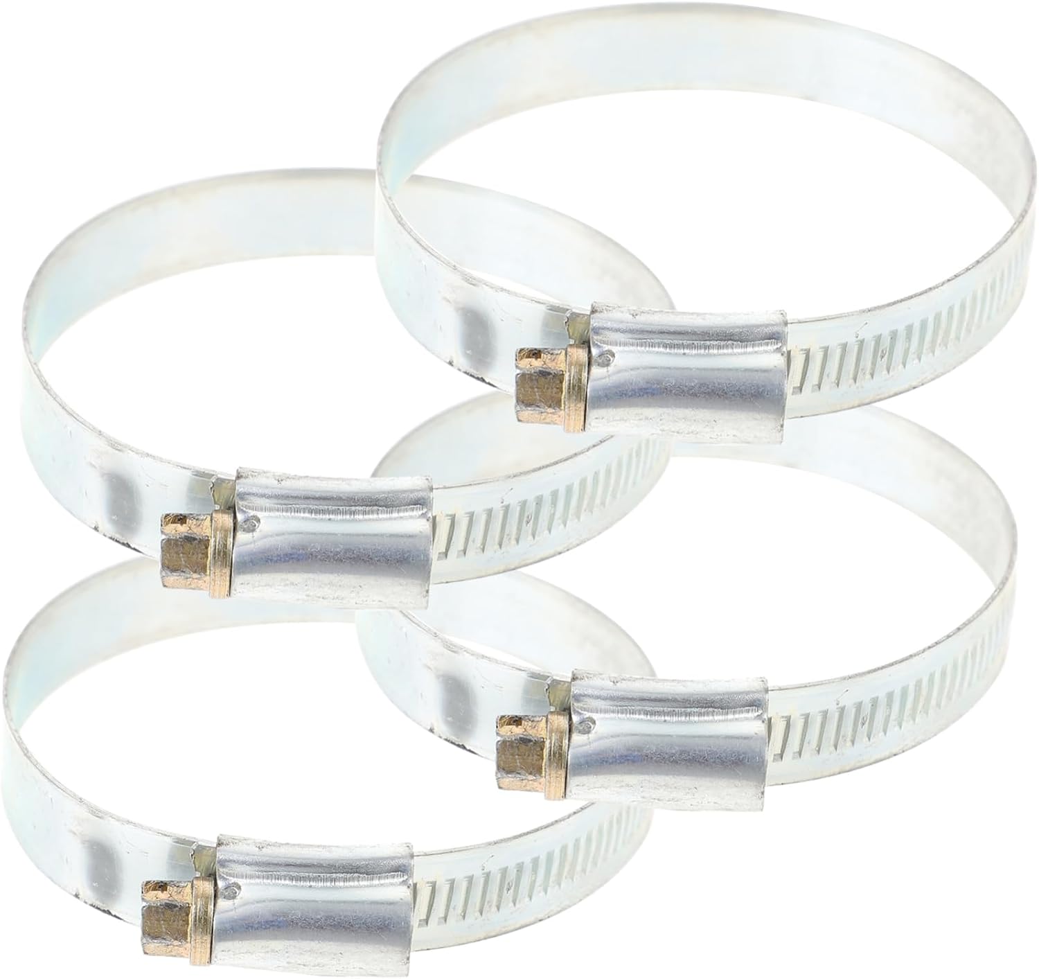 4pcs 2.5 Inch Heavy-Duty Hose Clamp Set Metal Fasteners for Fire Extinguisher Mount Pool Hose and Water Pipe Applications Style