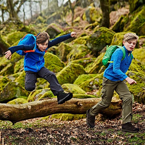 Spr&Joy Kids Boys Sneakers Anti-Slip Hiking Boots Breathable Lightweight Athletic Tennis Running Walking Shoes For Little Kid/Big Kid,Brown_5_Big Kid #TOP4