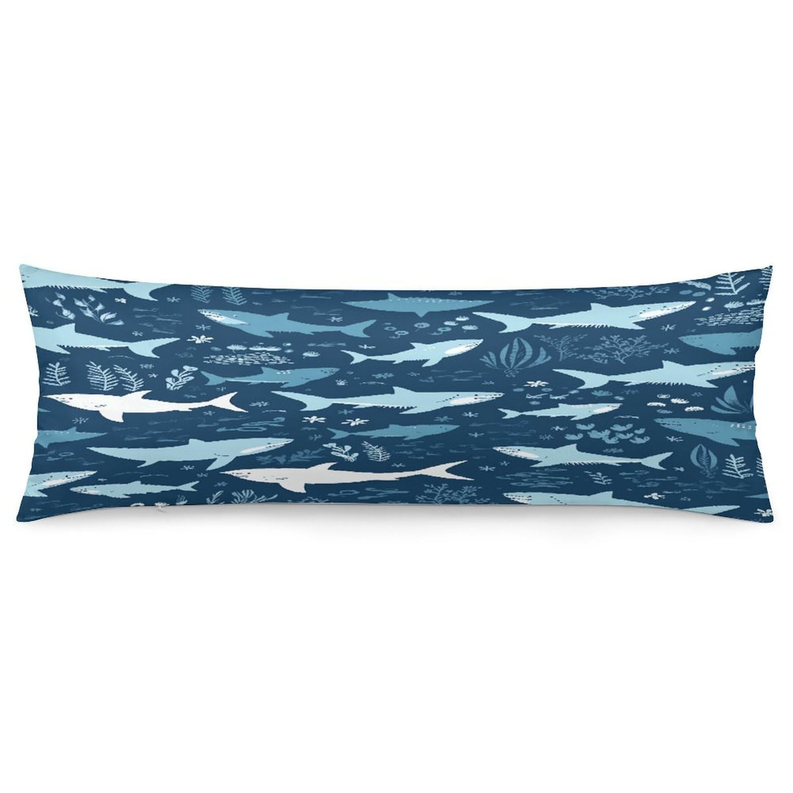 Sharksm Throw Pillow Cover Soft Lumbar Pillow Covers with Zipper Breathable Rectangular Cushion Case Polyester Pillow Case Decorative Body Pillow Cover for Couch Bed