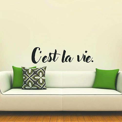 Miniatura 2 de C'est La Vie - Calcomanía de vinilo para pared, 8 x 30 pulgadas, cita francesa para el hogar, sala de estar, dormitorio, calcomanías adhesivas para