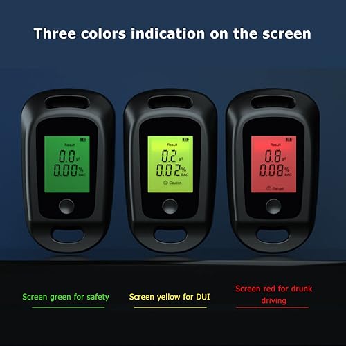 Miniatura 4 de Probador de alcoholímetro, detector de alcohol, recargable por USB, de alta precisión, portátil, con pantalla LCD (negro)