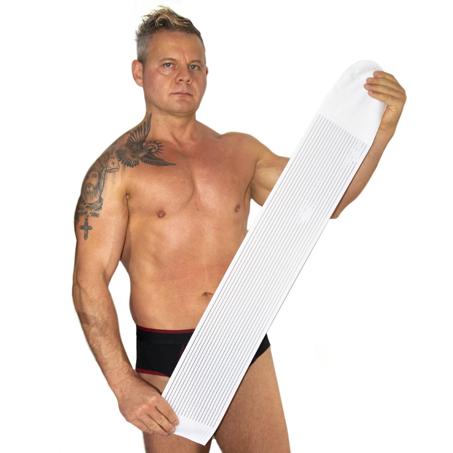 BODYPERFECT Fascia ernia ombelicale Pancera Post operatoria Cintura Post Parto Elasticizzata A Strappo Altezza 16 Cm Made in Italy (Bianco, L)
