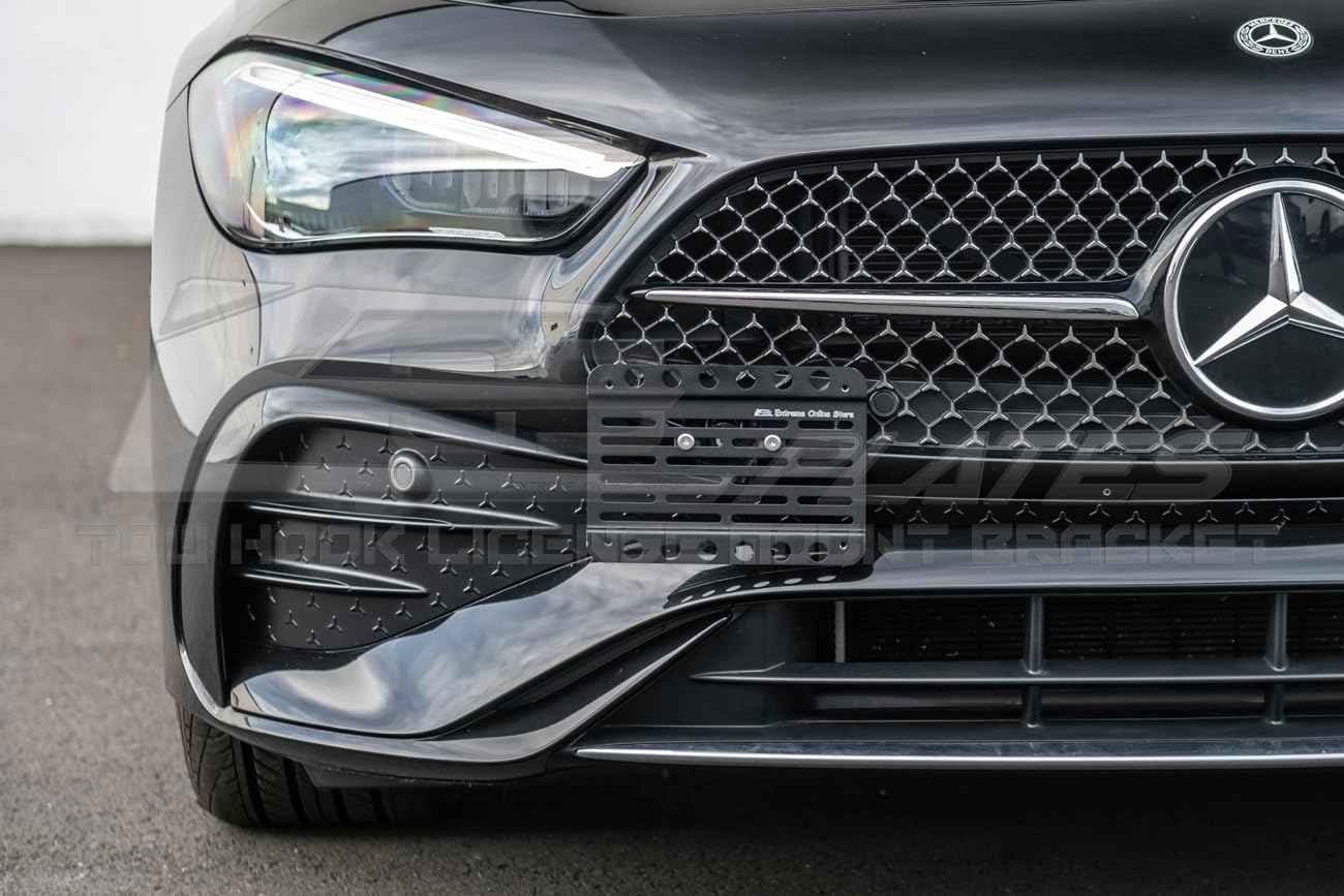 Replacement for 2024-Present Mercedes Benz CLE Models | EOS Plate Front Bumper Tow Hook License Plate Relocator Mount Bracket (Mid Sized)