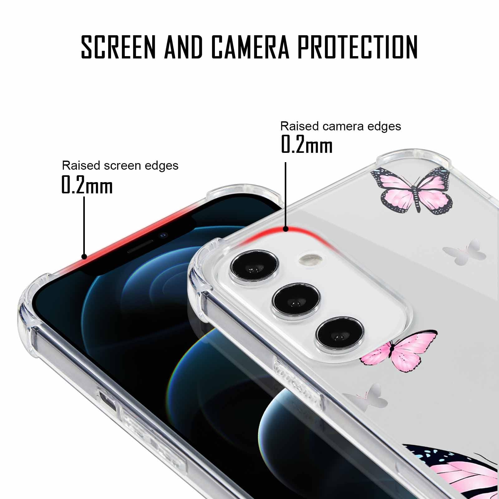 Custodia Yoedge Per IPhone 11 Con Fiori Aesthetic E Cordino – Cover TPU Morbida E Antiurto Con Tracolla, Ideale Per Ragazze – Design Trasparente Con Stampa 04