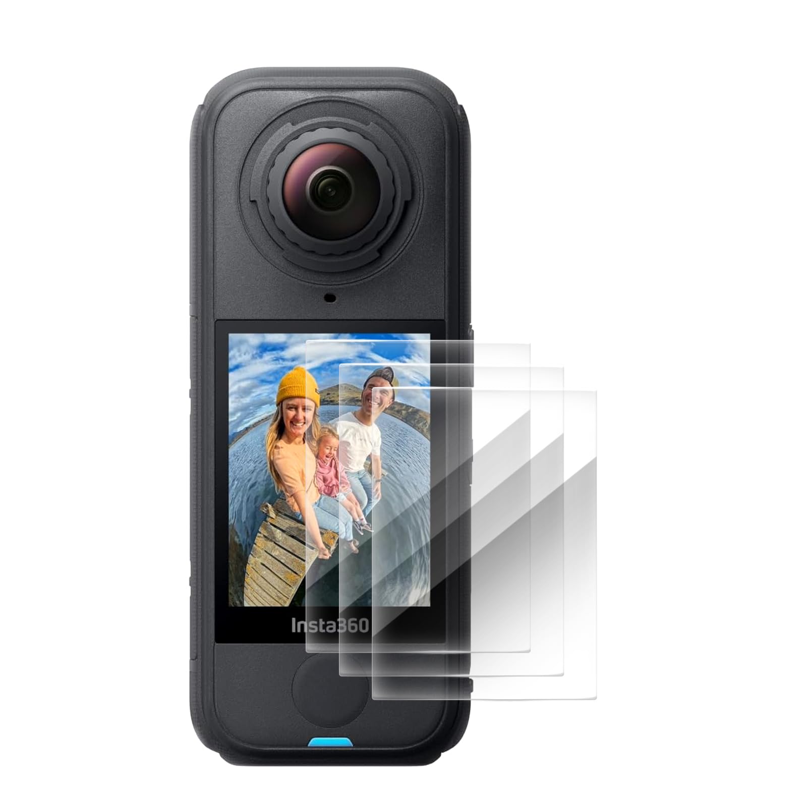 Confezione da 3 pellicole protettive in vetro temperato per Insta360 X4 Air, pellicola protettiva Ultra HD 9H, fotocamera antigraffio per accessori Insta360 con bordo 2.5D, senza bolle
