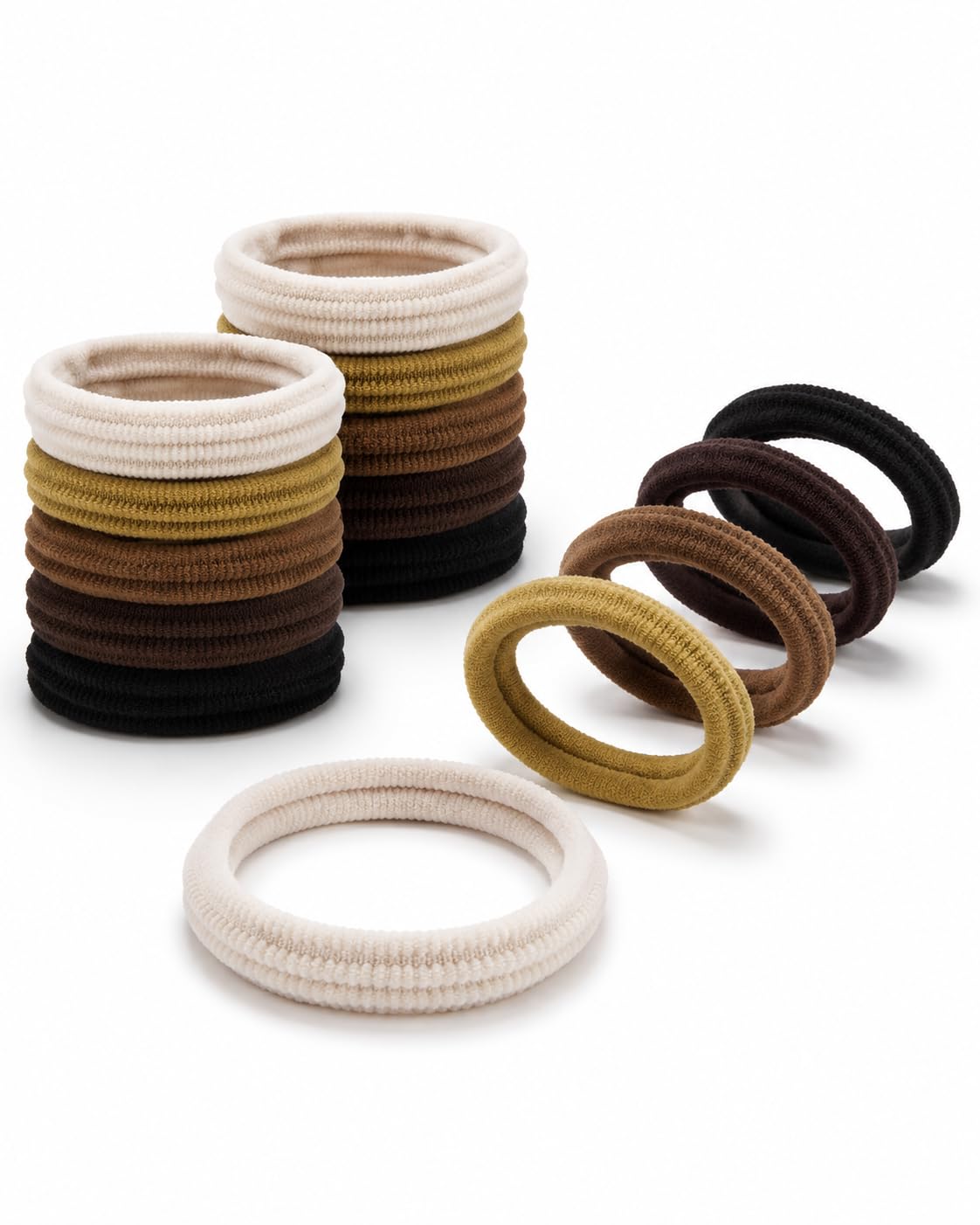 Runzefeng Hair Bobbles for Thick Hair,Seamless Hair Ties,10 Pack