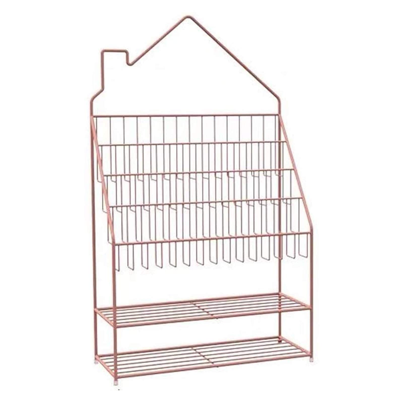 Estantería infantil de metal con diseño de casa para libros y juguetes