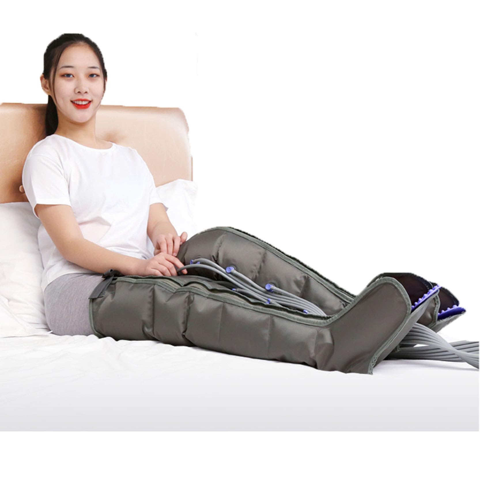 Masajeador de Compresión Neumática 6 Cavidades, Botas de compresión de Aire para circulación de linfedema, Compresor de Aire Masajeador de Pies Promueve La Circulación Sanguínea