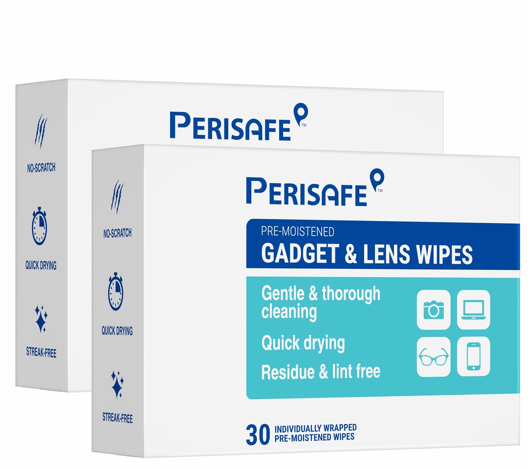 Perisafe Pre-Moistened Gadget & Lens Cleaning Wipes| Multi Purpose, On-The-Go Individually Packed | Cleaner for Spectacles, Sunglasses, Camera Lens, Binoculars & Goggles| Pack of 30 x 2 = 60 Wipes (B0BFB6M6VX) Amazon Price History, Amazon Price Tracker