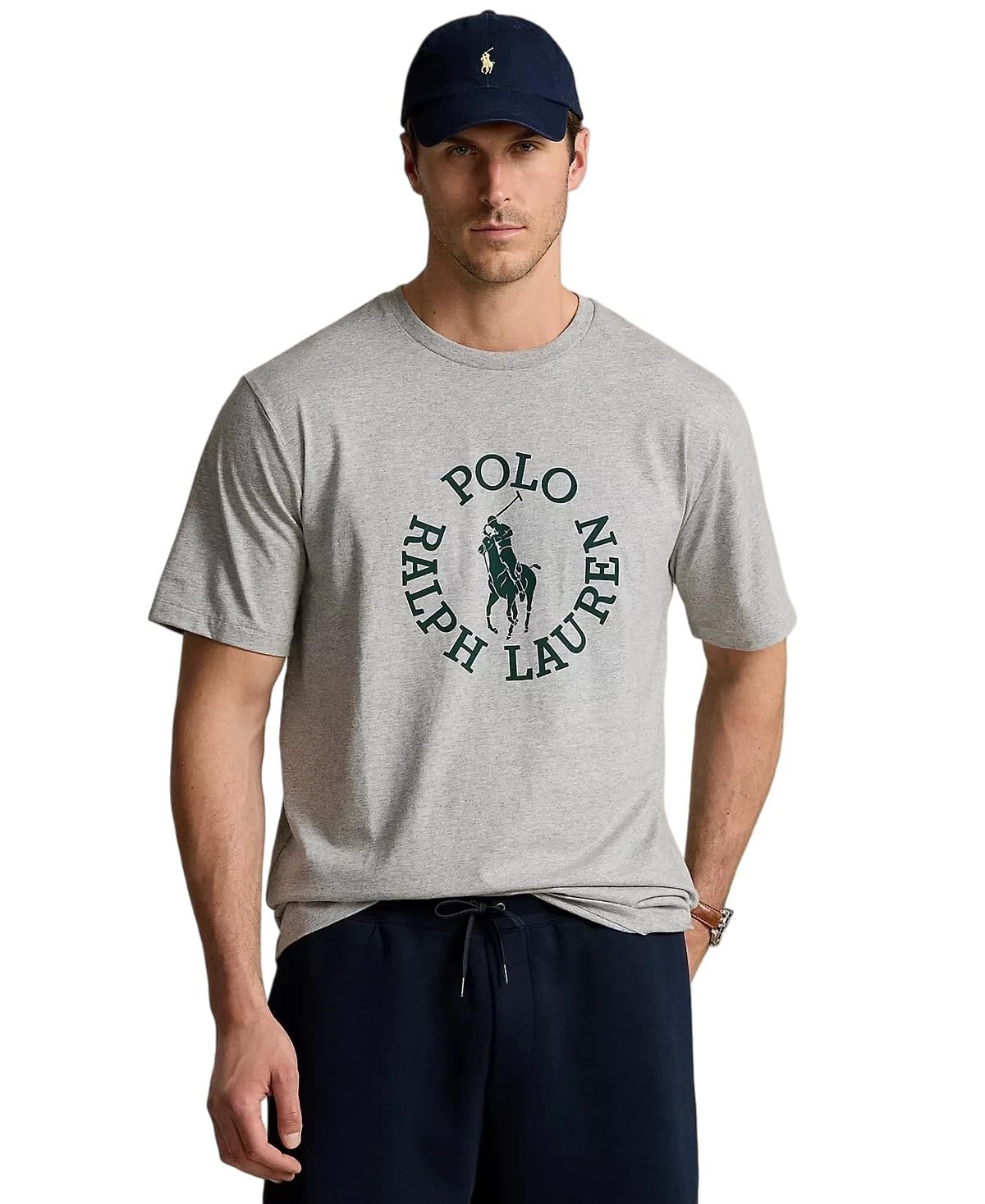 Mens Classic Fit Big Pony Graphic Crewneck Jersey T-Shirt (US, Alpha, X-Large, Regular, Regular, Taylor Heather)
