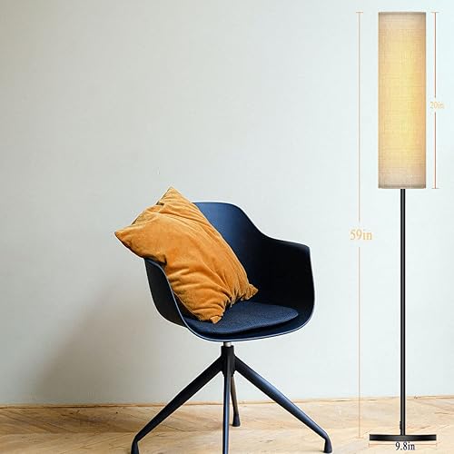 Miniatura 6 de Lámpara de pie para sala de estar, lámpara de pie LED ajustable con control remoto, lámpara de pie moderna alta con pantalla beige, luz LED suave de