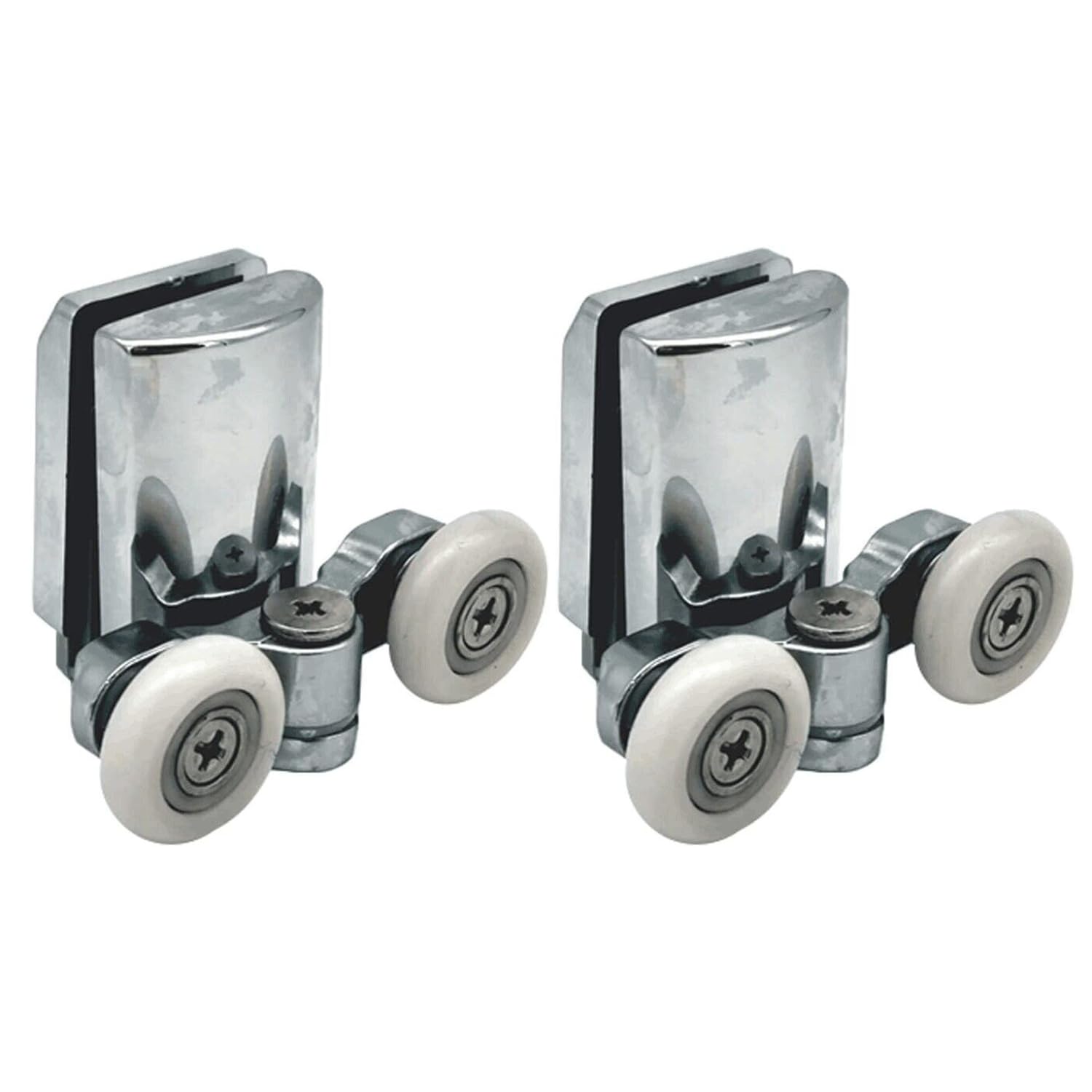 Smoothly Silver 2 X Twin Bottom Zinc Alloy Shower Door Rollers/Runners/Wheels 23Mm Wheel