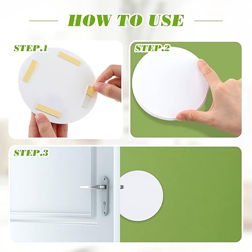 Miniatura 4 de Topes de puerta protector de pared de 5 pulgadas, protector de pomos de puerta, cubierta redonda de agujero de pared, protector autoadhesivo de