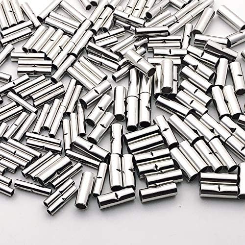 300Pcs Non-Insulated Butt Connectors 22-18AWG 16-14AWG 12-10AWG Gauge Seamless Uninsulated Electrical Wire Ferrule Cable Crimp Terminal Kit for Electrical Splice