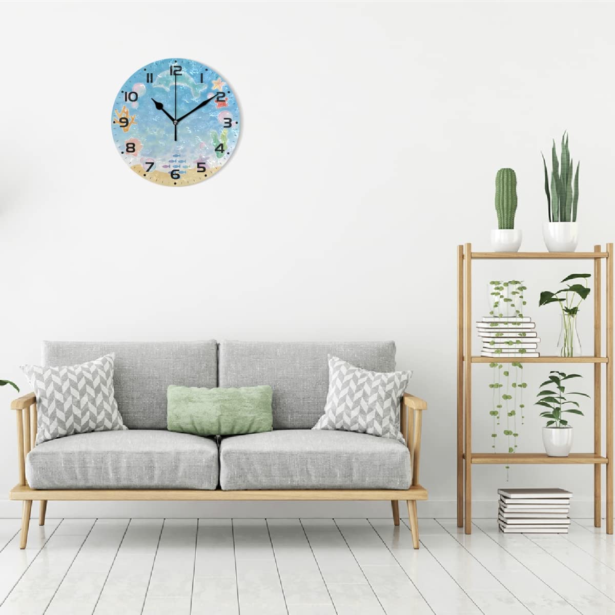 Amazon.co.jp: MiaoLD 掛け時計 置き時計 サイレント 連続秒針 イルカ