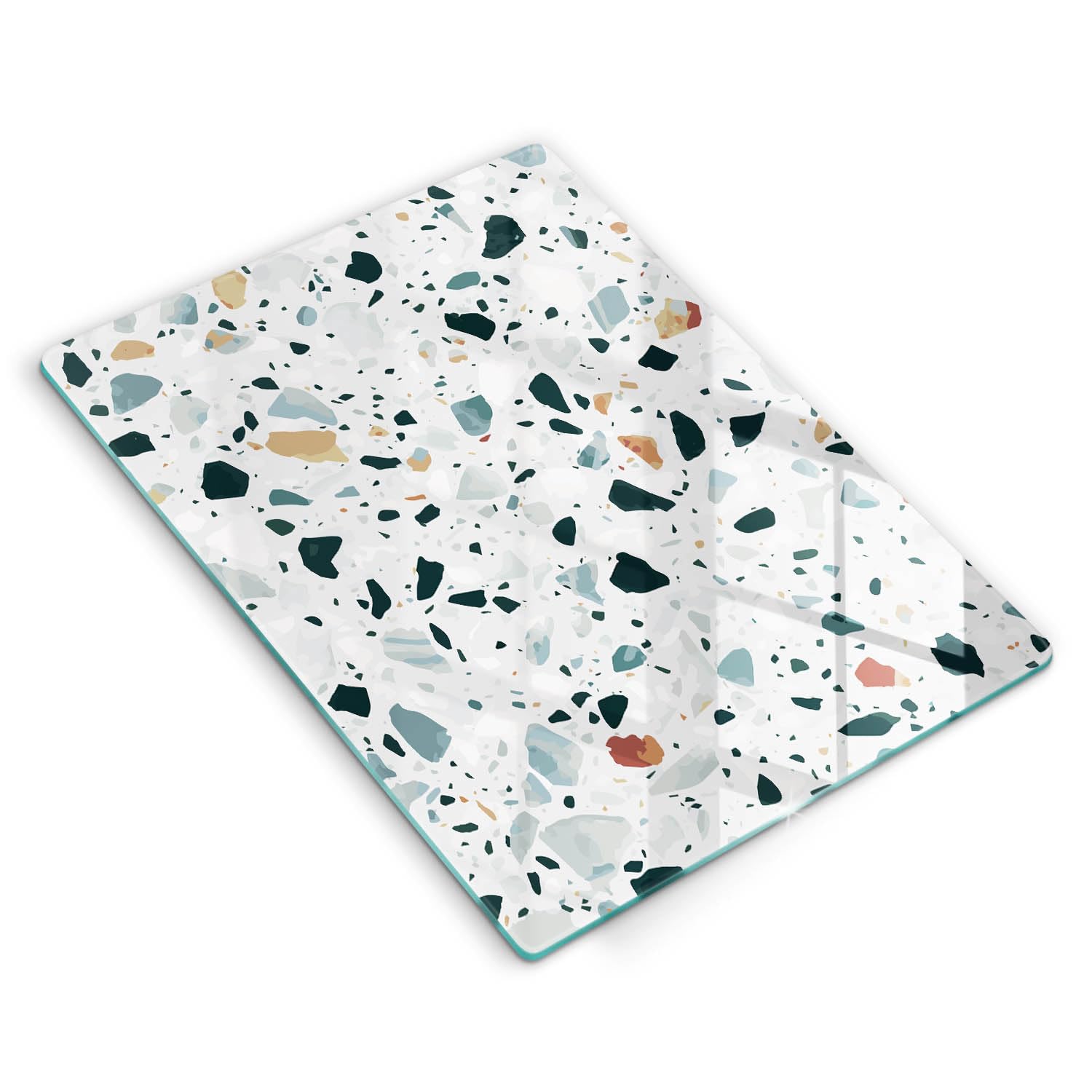 Planche à Découper Induction Wallfluent en Verre 40x52cm Effet Grès Pierre Lumineuse