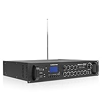 Vista 2 de Sound Town Amplificador de potencia comercial compacto de 500 W Clase D de 4 zonas 70V/100V con Bluetooth, aluminio, para restaurantes, salones