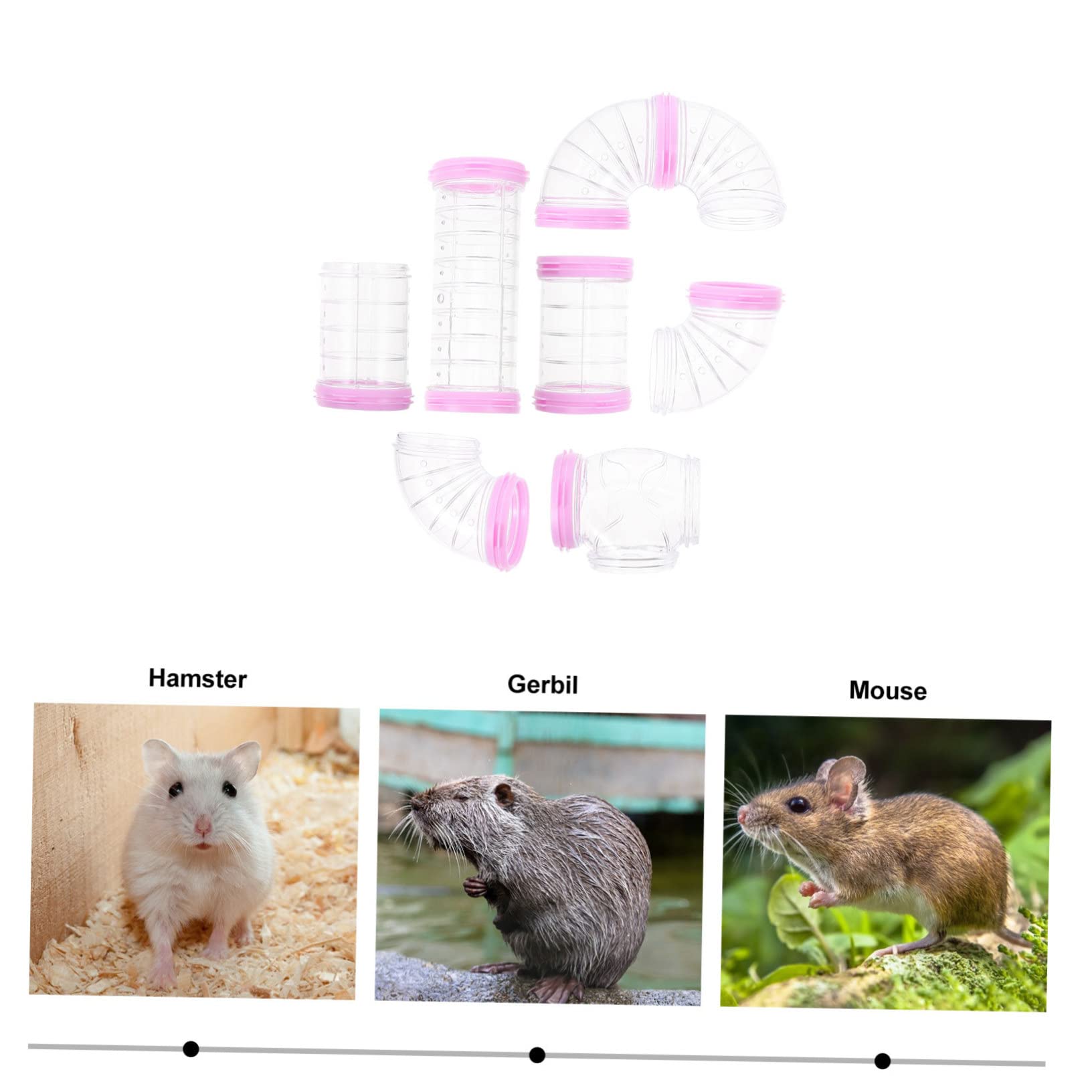 VICASKY 3 Sätze Hamstertunnel Teiliges Röhrenset mit Verstärktem Eingang DIY Verbindungsrohre für Käfig Sicherer Labyrinthspielplatz für Hamster Meerschweinchen Igel und Kleintiere