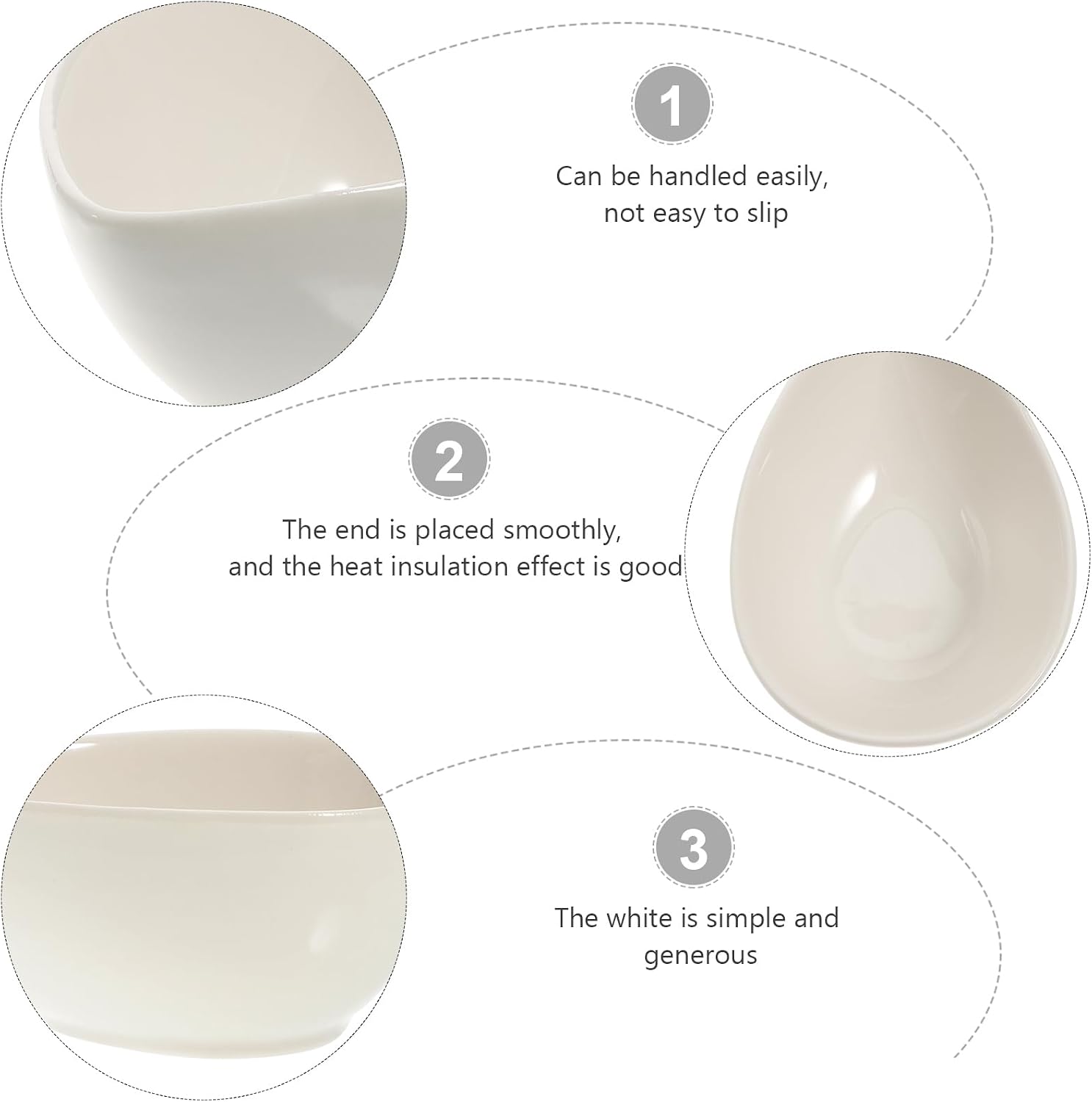 Hemoton 5Pcs Imitation Porcelain Appetizer Bowls White Condiment Dish Set