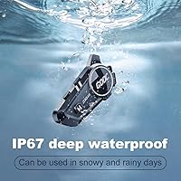 Vista 2 de Altavoces e intercomunicador Bluetooth para casco - Sistema de comunicación de cancelación de ruido para 2 jinetes para motocicleta, esquí, ciclismo