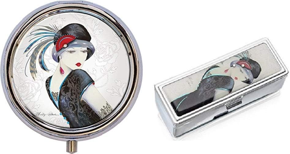 SOPHIA Simply Elegant Compact Mirror and Lipstick Case Set