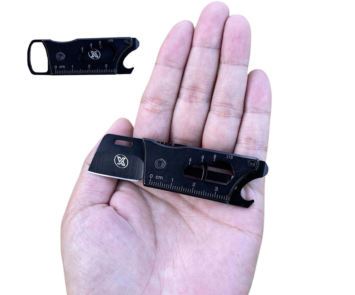 XINYIKNIFE Multi-function Keychain Knife with Wrench Pry Tool Bottle Opener And Can Opener Multitool Small EDC Knife with
