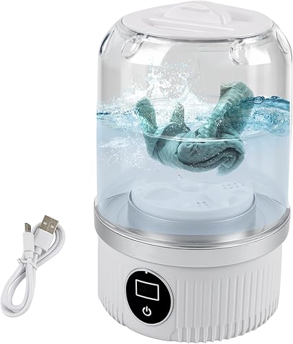 Mini lavadora portátil, lavadora compacta inalámbrica limpia profundamente pequeños artículos de lavandería para pequeñas cargas, calcetines, ropa