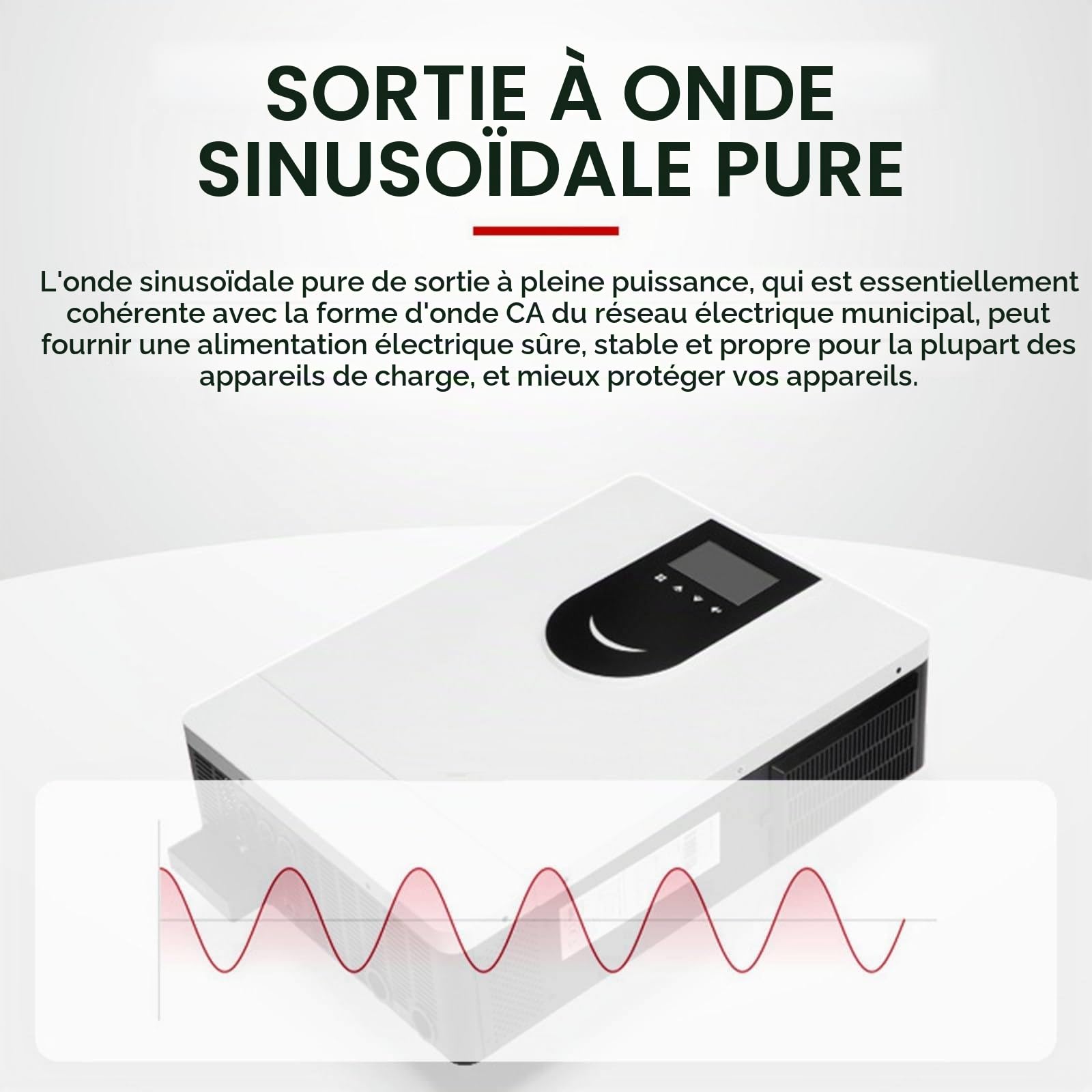 Onduleur Solaire Hybride (1000-10200W), Onduleur à Onde SinusoïDale Pure 12V 24V 48V à Usage Domestique, éCran LCD, avec ContrôLeur De Charge Mppt 40/80/120/160A,DC12V-1000W
