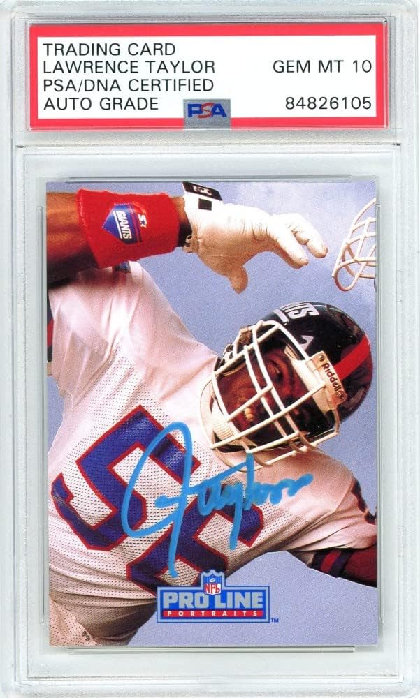 Lawrence Taylor 1991 Pro Line Autograph Card #234 PSA/DNA 10 (Light Blue)