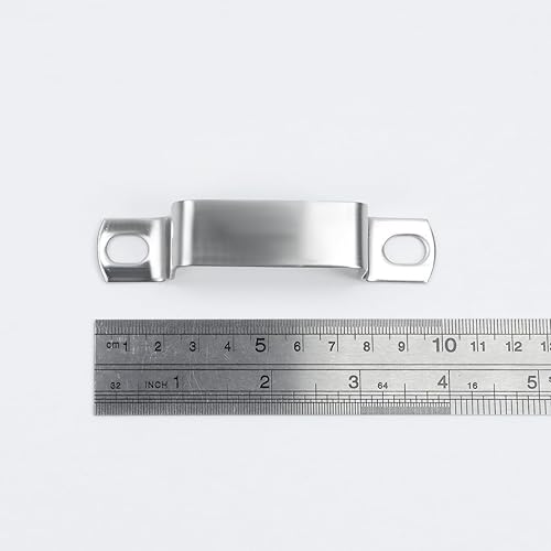 Miniatura 4 de LC LICTOP Abrazadera de correa de tubo cuadrado, 2 correas de tubo en forma de U de 0.88 pulgadas, acero inoxidable 304, soporte de amarre de poste