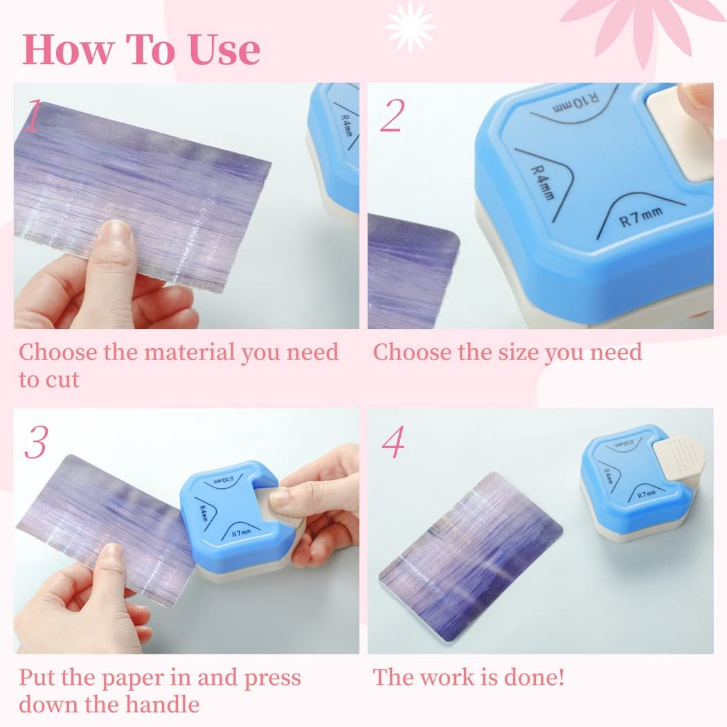3-in-1-Papierstanzer zum Basteln, 3,8 cm, 5,1 cm, 6,3 cm, Tag-Stanzer mit Eckenabrunder für Scrapbooking und Kartenherstellung