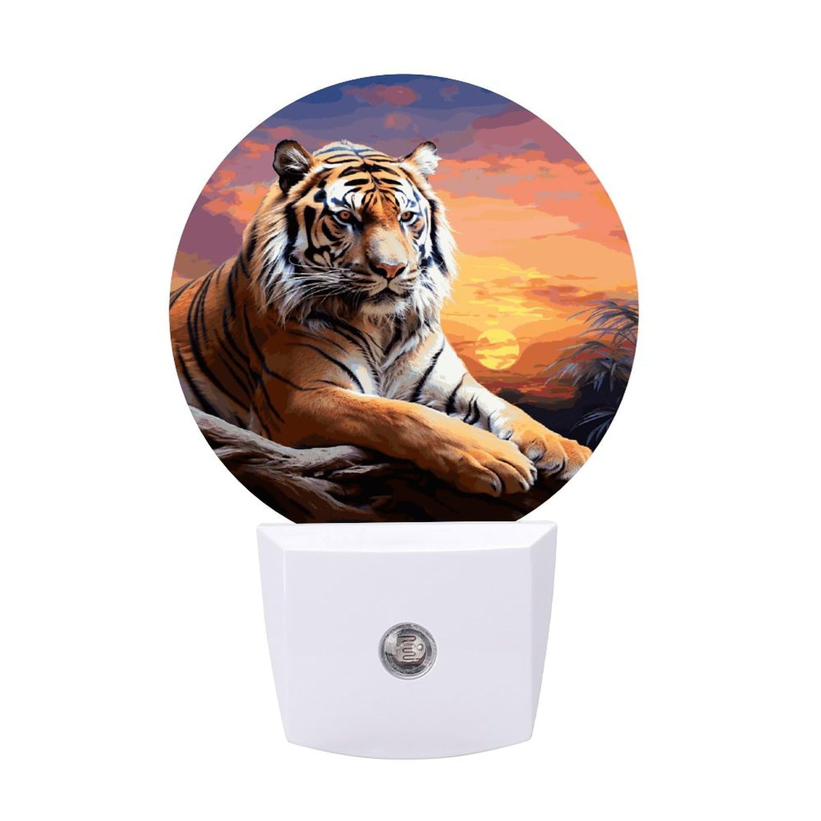 LDGSUPH - Colorful Tiger Smart Sensor LED Night Light Dusk to Dawn 0.5W Night Light Sensor Night Light Small Night Light Bright Night Light 11.2x5