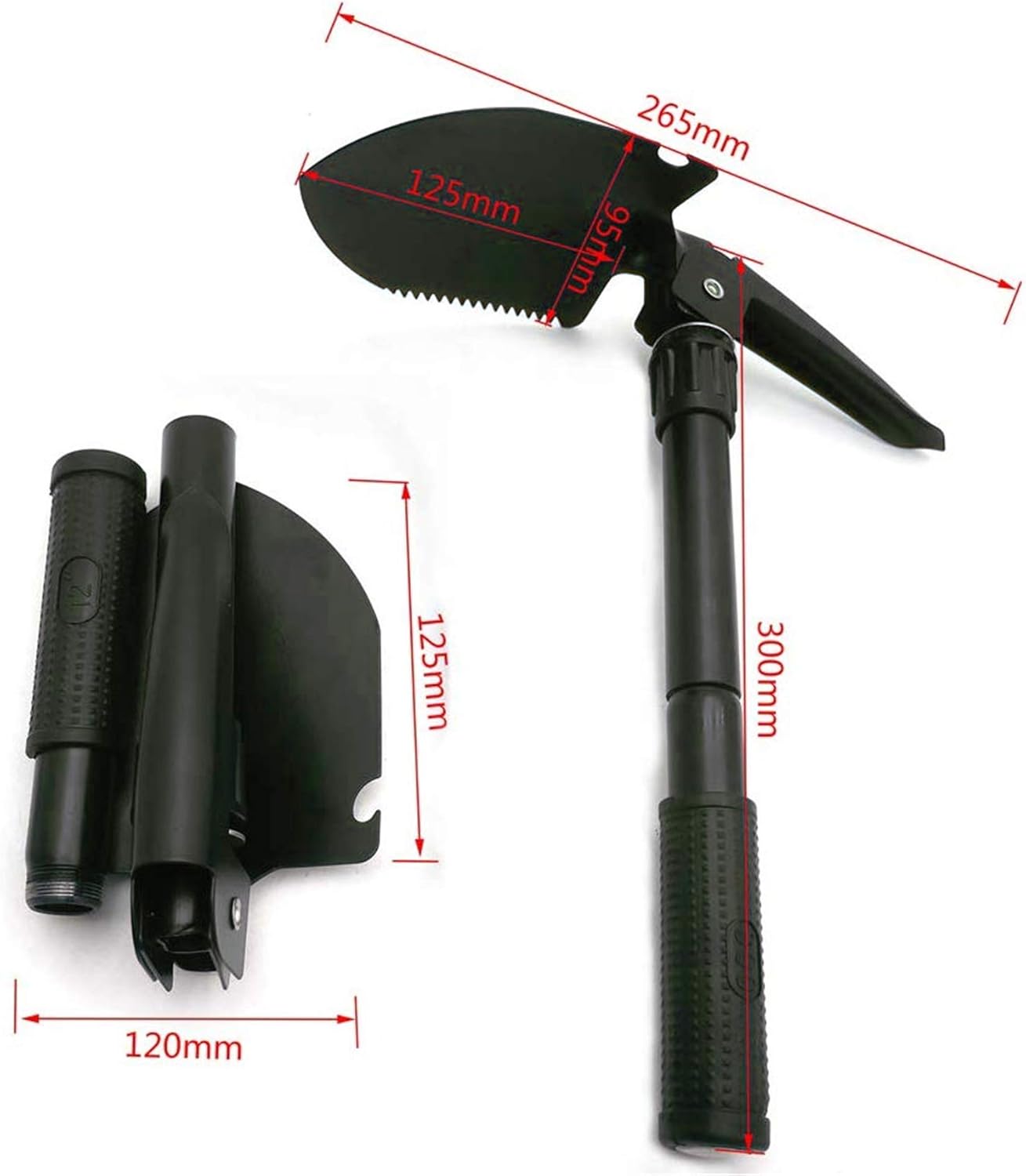 XKH- Outdoor Gardening Green Hiking Multi-Functional Military Folding Shovel Survival Spade Emergency Green [P/N: ET-Shovel001-Green] : Everything Else
