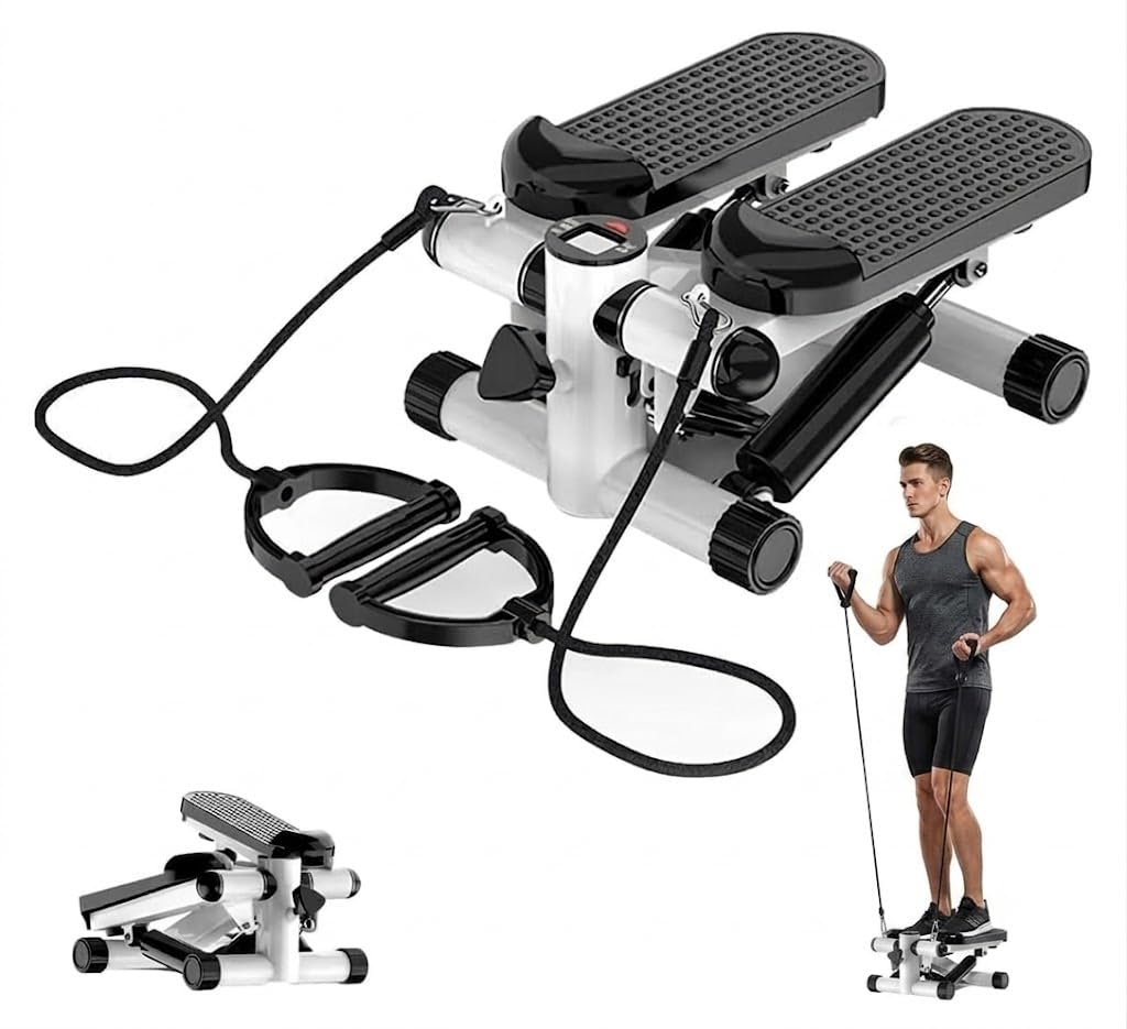 AJB Mini Fitness Stepper Machine with Resistance Bands & LCD Display, Portable Exercise Step Machine, Adjustable Hydraulic Twist Stepper for Home Workout, Leg, Calves & Full Body Fitness-image-48