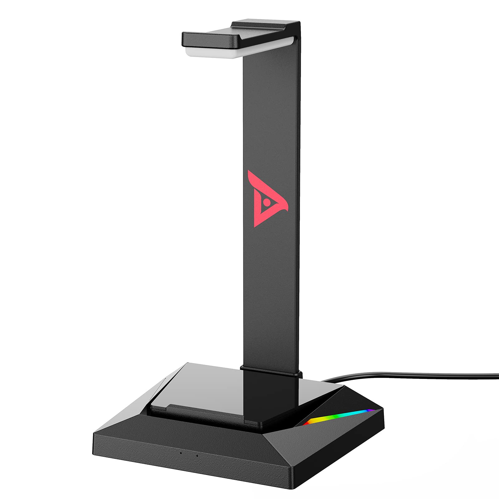 Generic TAIDU WE-100 RGB Gaming Headset Stand with USB/Type-C Charger Ports Gaming Headset Holder Hanger with Stable Base for All Over-Ear Headphones'