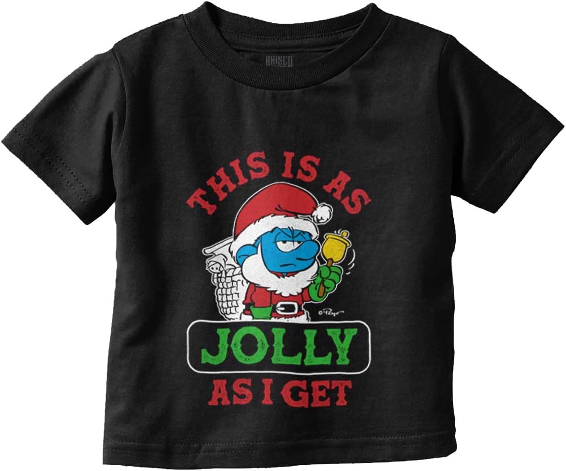 Brisco Brands Santa Grumpy Smurf Jolly Christmas Toddler Boy Girl T Shirt