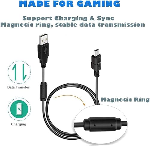Miniatura 2 de Paquete de 2 cables de carga para controlador PS3 de 10 pies, USB 2.0 tipo A a Mini B, cable de sincronización para Sony Playstation 3 PS3PS3 SlimPS