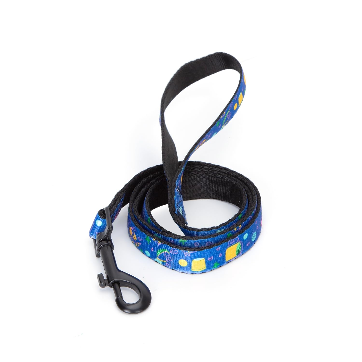 Thermal printed polyester dog leash, durable and lightweight, ideal for walks and training.