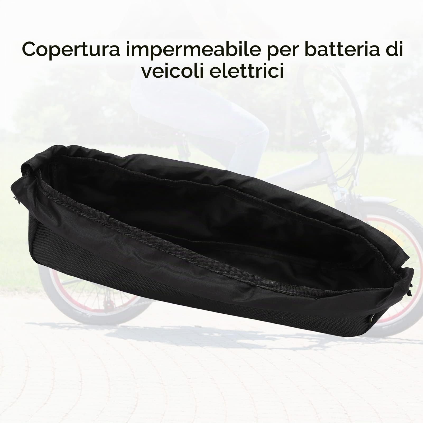 Copertura Impermeabile della Batteria della Bicicletta Elettrica, Borsa di Protezione della Batteria al Litio Antipolvere Anti-Fango Accessori per Biciclette ElettricheFlauta, Flauta